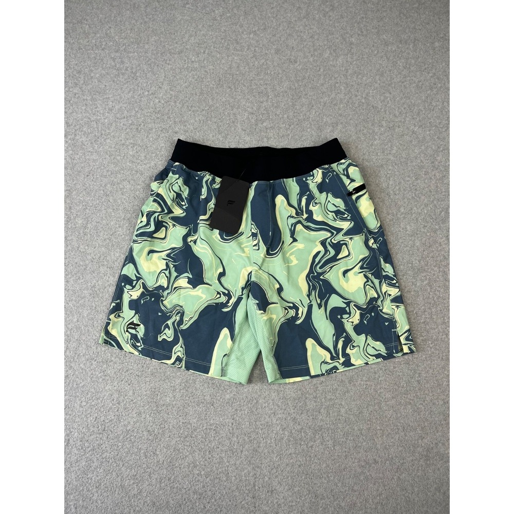 Fabletics The Franchise Shorts Mens M Celadon Green Marble Quick Dry Reflective